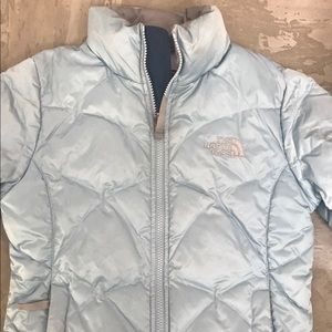 Girls north face down jacket, medium